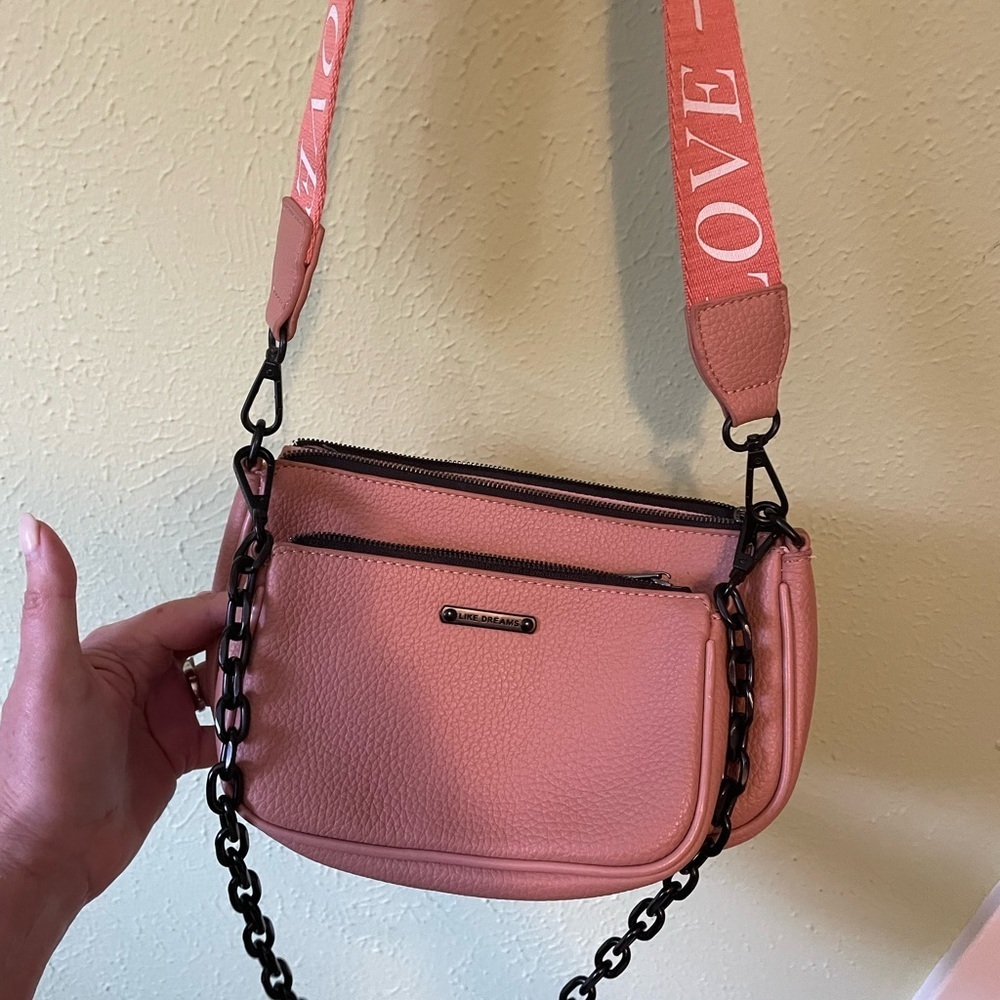 NWOT Blush Tone Double Sling Love Purse